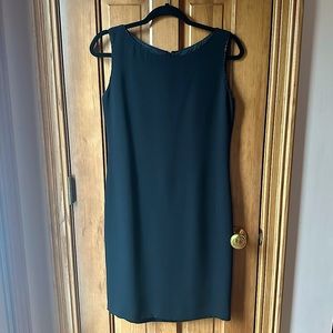 Lafayette 148 New York black sleeveless beaded detail dress made in NYC